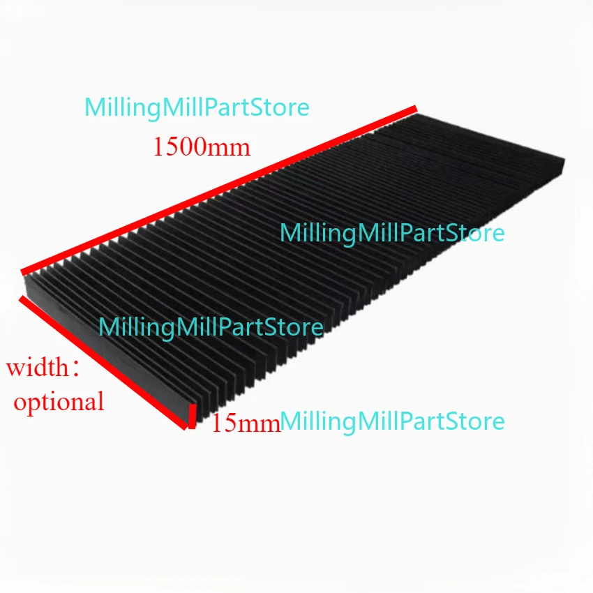 Hot CNC Milling Machine Flexible Guard Dust Cloth Protective Flat Accordion 130-300mm Bellows Dust Cover Tool 1.5M*15mm