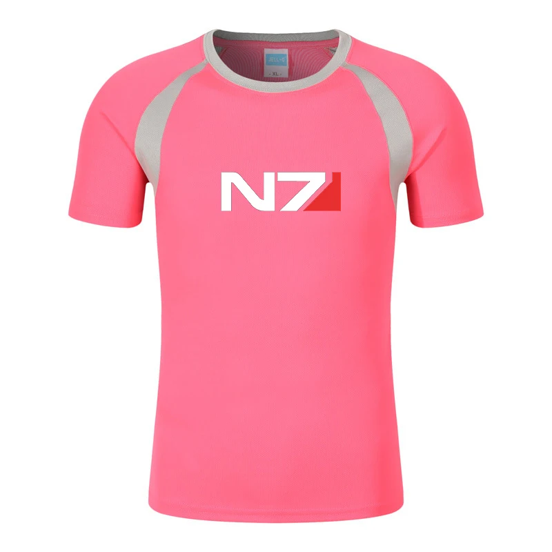 2023 New Summer N7 Mass Effect Logo Printed High Quality Fashion Short Sleeve Men's Sports Breathable Cotton Simplicity Tee Tops