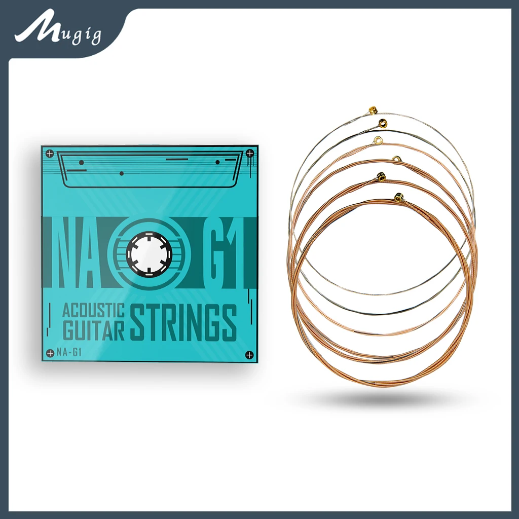 

Mugig NAOMI 1 Set of Acoustic Guitar Strings 1st-6th .010-.050 Inch Hexagon Alloy Core Phosphor Bronze Wounds NA-G1