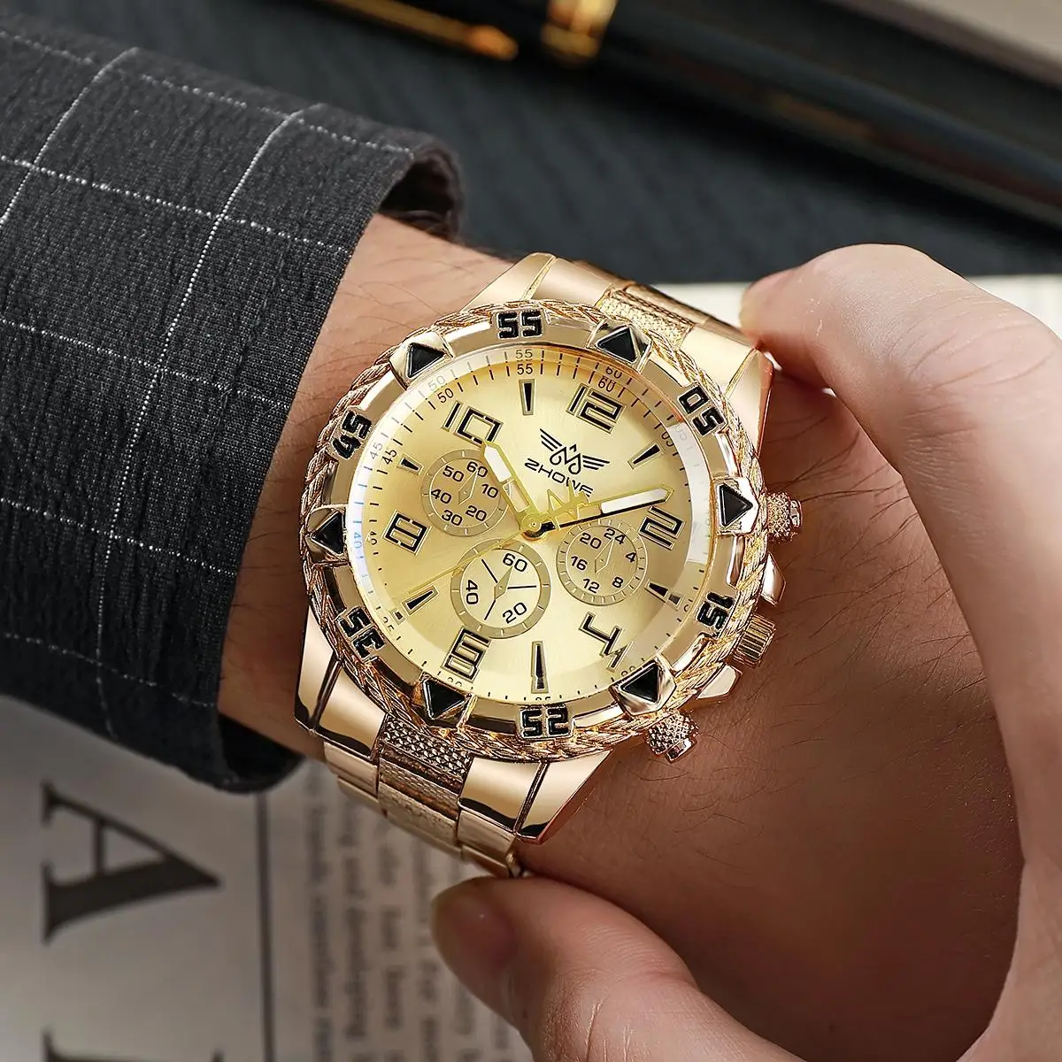 Rock Heavy Popular Big Dial Men Quartz Watches horloges mannen мужские часы Luxury Brand Men's Wristwatch Relogio Masculino Saat 2
