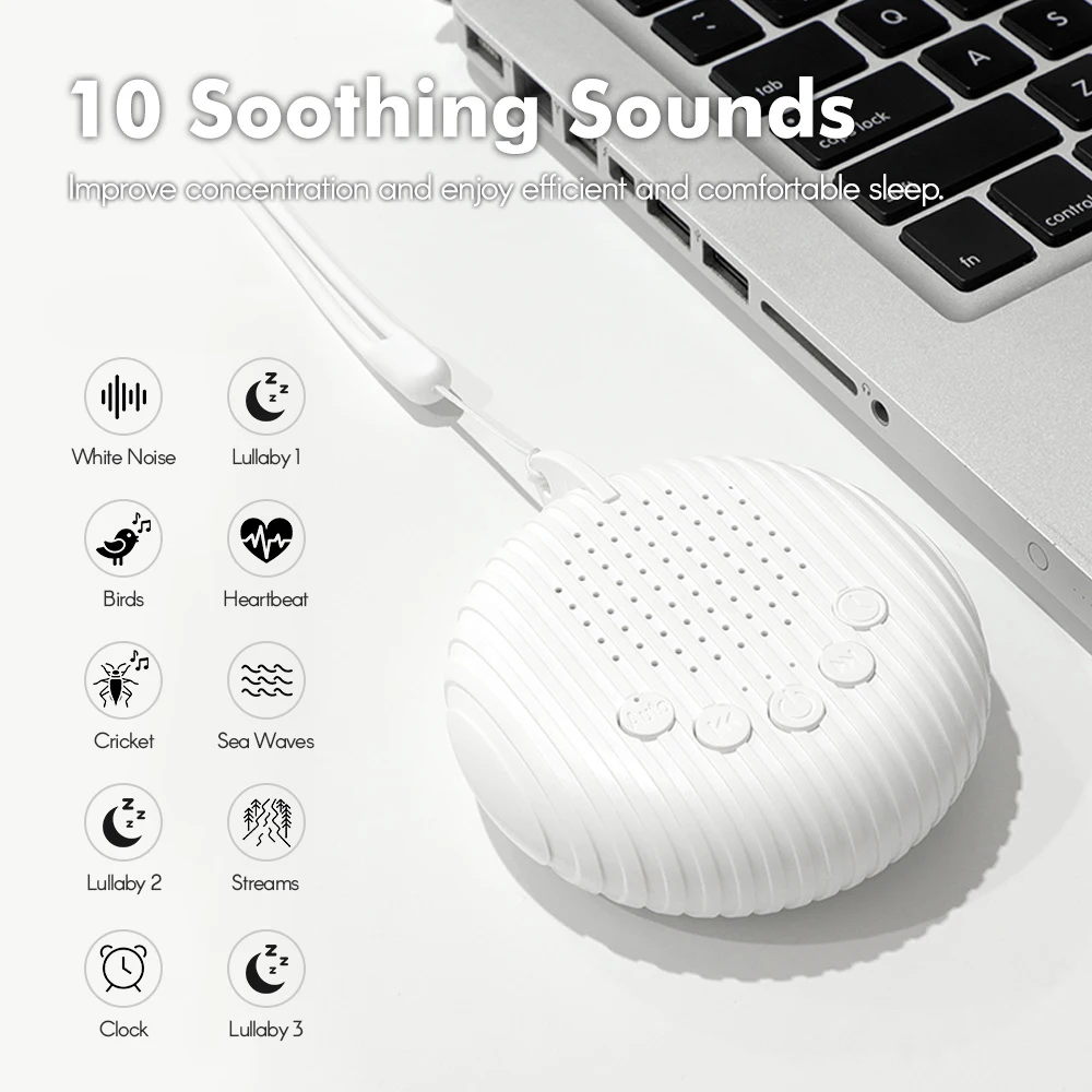 Portable Baby Sleep Machine Desktop White Noise Sound Machine for Baby Sleeping 18 Soothing Sounds 15/30/60min Timer Sbda76267636c433cb626387dd6744a7f3