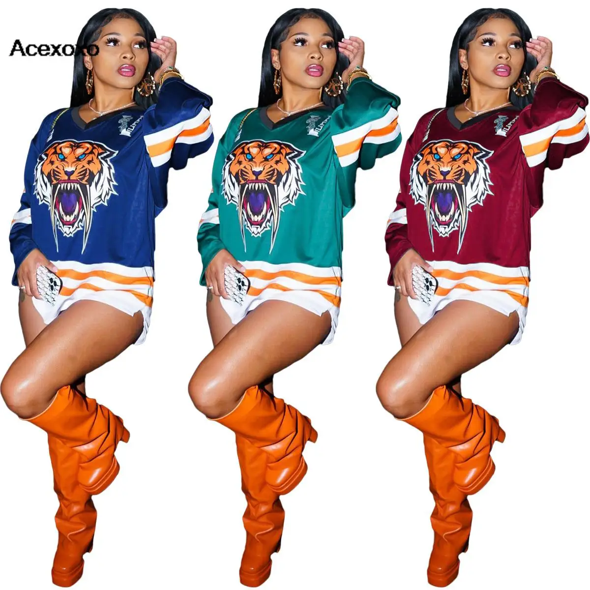 

Женский свитер с длинным рукавом и V-образным вырезом