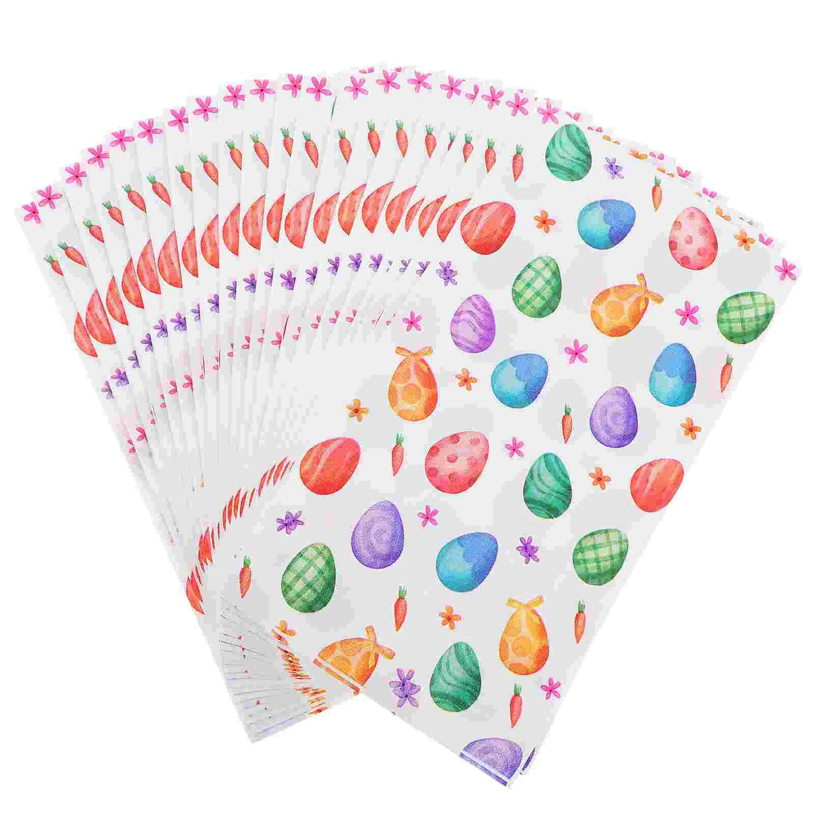 20 Pcs Easter Napkin Decorative Egg Wreath Kids Party Napkins for Decoupage Seat Fish Holiday Paper Child