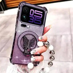 Elegant Butterfly Phone Holder Case - Xiaomi 14 (Purple)