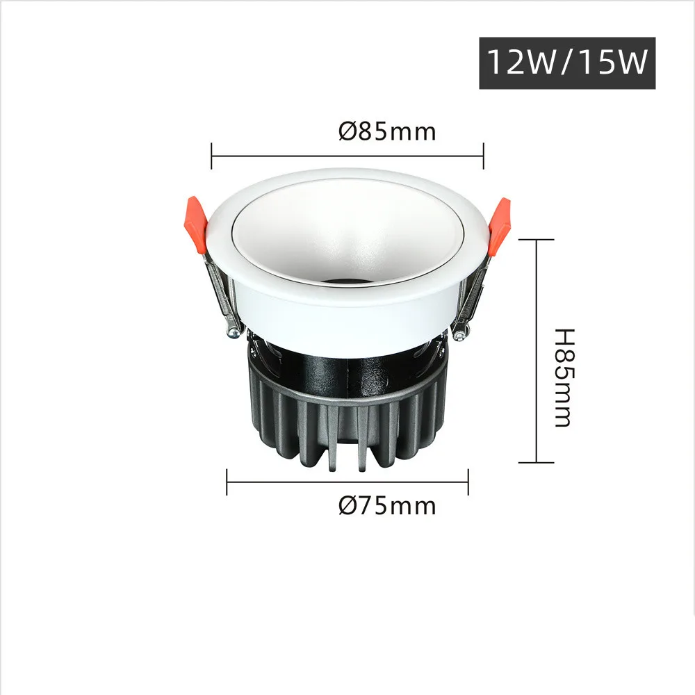 downlights High Quality Aluminum Enclosure Ceiling Recessed SMD 7W 9W 10W 12W 15W 18W 20W 24W LED Downlight for Commercial Home Lighting flush mount ceiling light