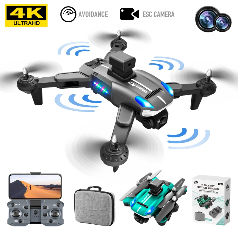 

EBOYU K8 RC Drone w/ 4 sides Avoid Obstacle WiFi FPV ESC 4K Dual Cams Optical Flow Altitude Hold Return RC Quadcopter Drone RTF