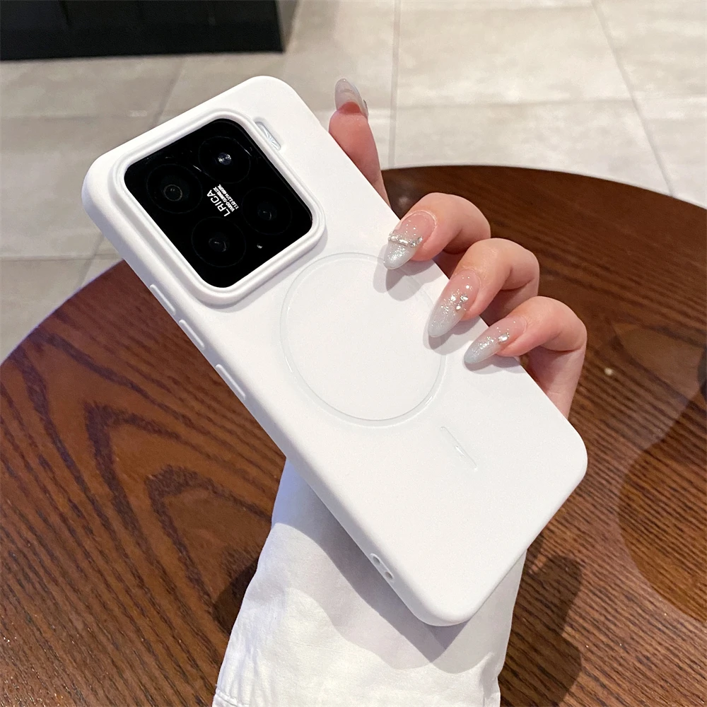 Luxury Matte Magnetic Phone Case with Wireless Charging and Shockproof Camera Bumper Cover