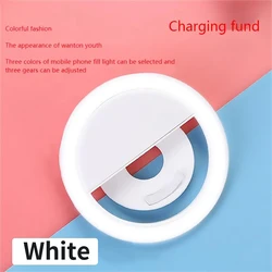 Portable LED Selfie Ring Light with USB Charging (White)