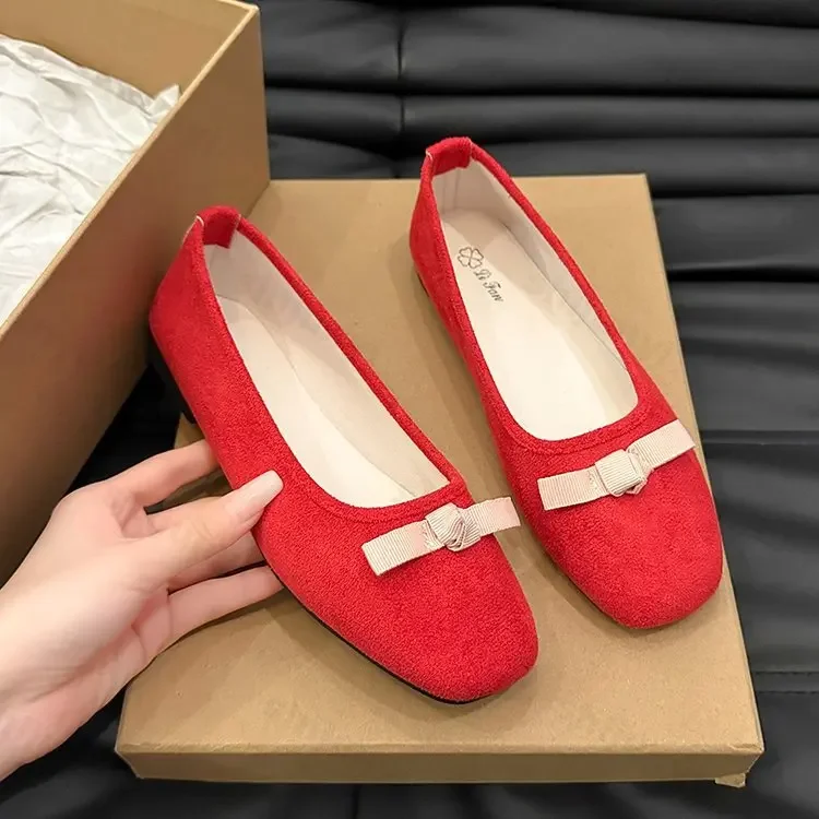 Fashion Bowknot Women Mary Jane Shoes 2024 New Designer Flats Retro Style Ladies Comfort Slip-on Soft Sole Ballerina Shoes 6