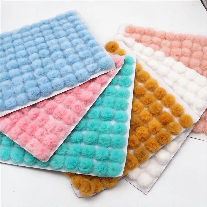 Craft Supplies Pom Poms Craft Supplies Fluffy Ball Accessories 3cm Pompoms Ball 30mm Real Mink Fur Pompom 30mm Pom Pom Balls for Sewing Keychain Hats DIY Jewelry Crafts Materials