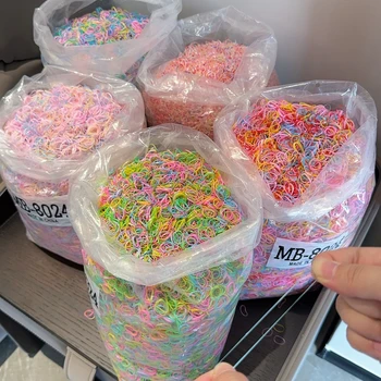 1000 Pz/borsa Ragazze Colorate Usa E Getta Elastico Legami Dei Capelli Della Fascia Per Bambini Coda di Cavallo Titolare Fasce Per Bambini Accessori Per Capelli 1