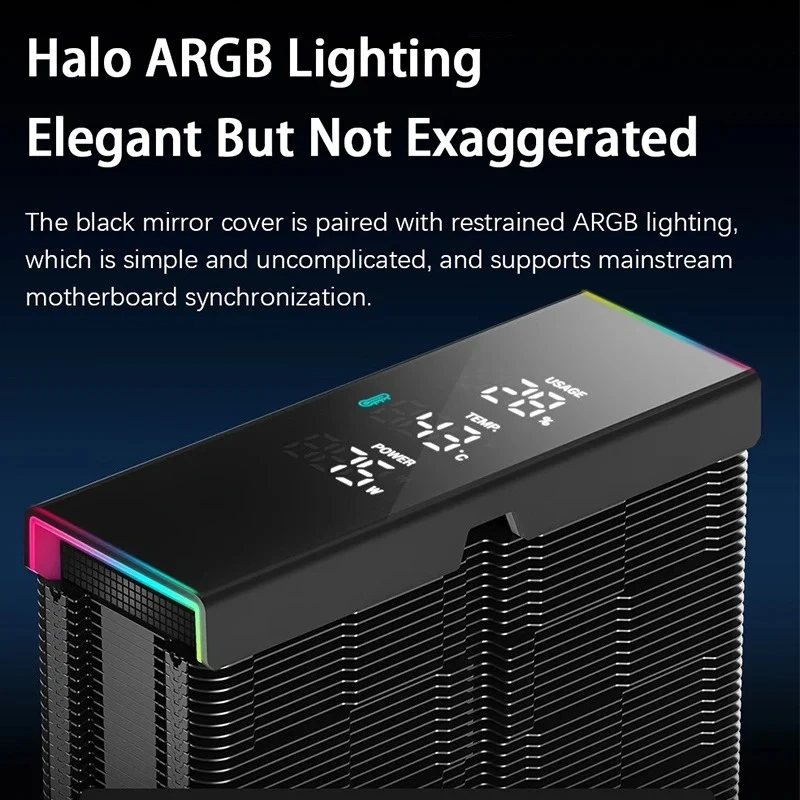 AK400 디지털 LCD 디스플레이 CPU 쿨러 4개 히트파이프 공랭식 PC 라디에이터 (LGA1700/1200 115X AM4 AM5 호환)