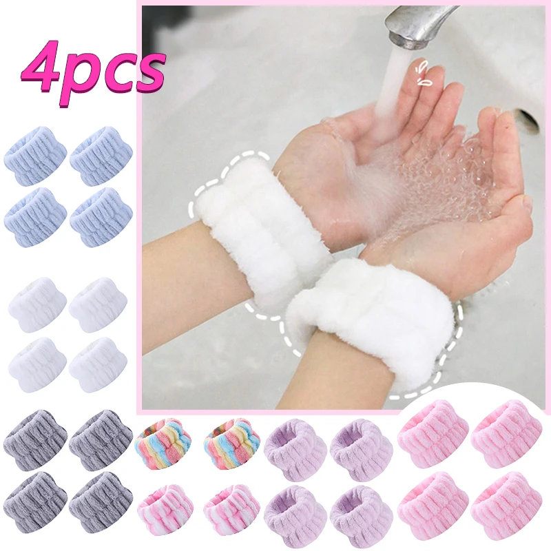 Face Headbands Wash Wristband Headband Set Fleece Skincare Bowtie Hair Band Wrist Cuffs For Makeup Shower Girls