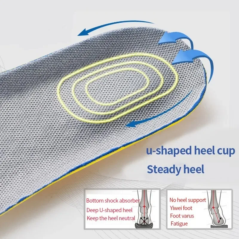 Memory Foam Sports Insoles 3 Pairs for Feet Shoe Sole Pad Mesh Deodorant Breathable Sneakers Running Cushion for Men Women