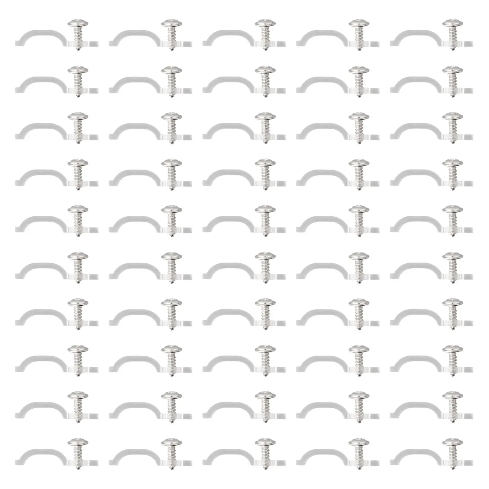 

10mm/0.4in 50*Clips+50*Screws/100*Clips+100*Screws Anti-rust Fixing Clips For 5050 LED Strip Light Bar One-Side
