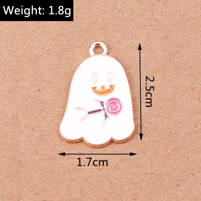 10 stücke Cartoon Halloween Bat Charms für Schmuck Machen Niedlichen Emaille Kuchen Charms Anhänger für DIY Ohrringe Halsketten Armbänder Geschenk – Detail 35