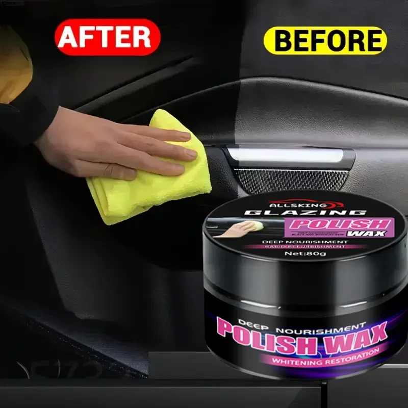 Universal Leather and Plastic Repair Polishing Wax - Automotive interior reconditioning cream for leather/plastic/rubber care