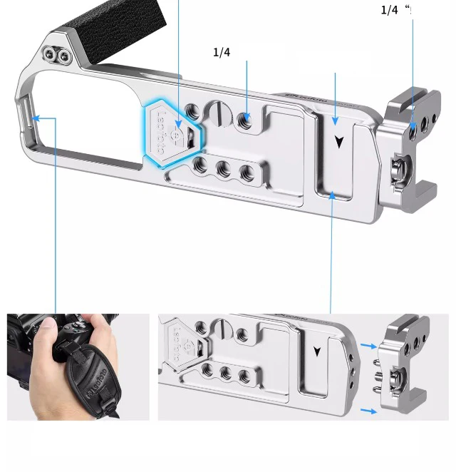 OM-3 OM3 メタ L ブラケット ハンドル グリップ Arca Swiss タイプ