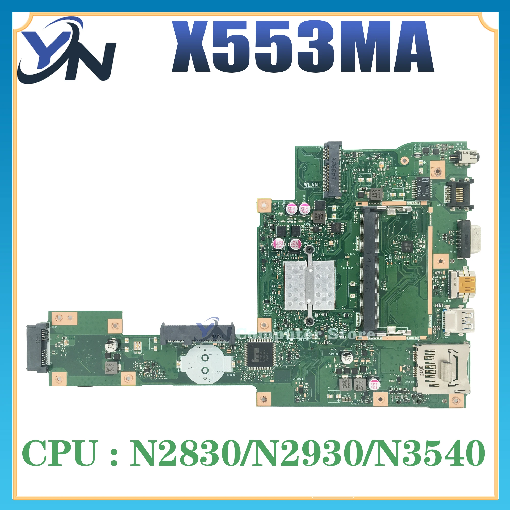 Mainboard X553MA For ASUS X553M A553MA D553MA K553MA F553MA Laptop Motherboard CPUN2830/N2840