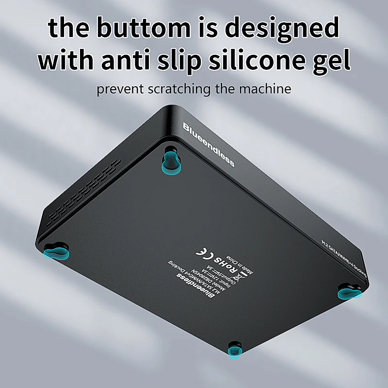 Blueendless 4 bay M.2 NVME/SATA to USB 3.2 10Gbps Docking Station Adapter m2 Nvme Pcie Aluminum alloy external SSD enclosure