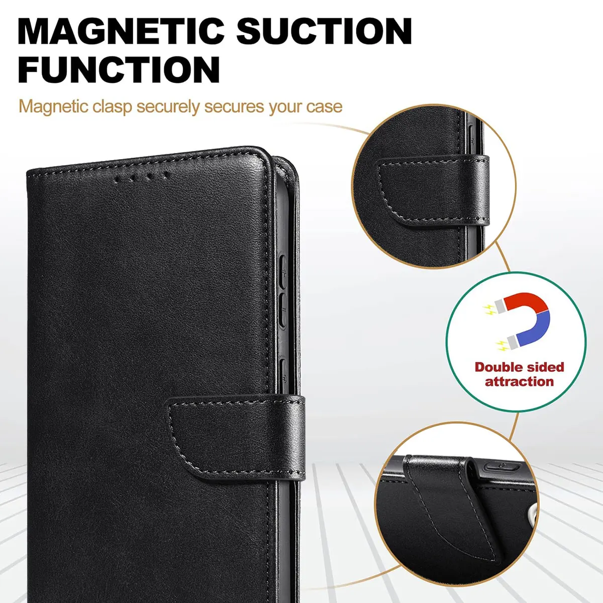 For Samsung Galaxy S24/S24+/S24 Plus/S24 Ultra 5G Phone Leather Case Shockproof Wallet Card Slot Kickstand Flip Folio Cover