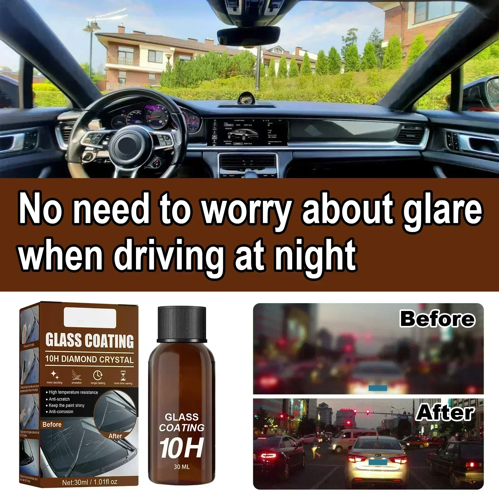 Car Glass Coating Ceramic Coating Nano Crystal Car Windows Polishing Scratch Resistance Glass Waterproof Dustproof Agent car glass coating