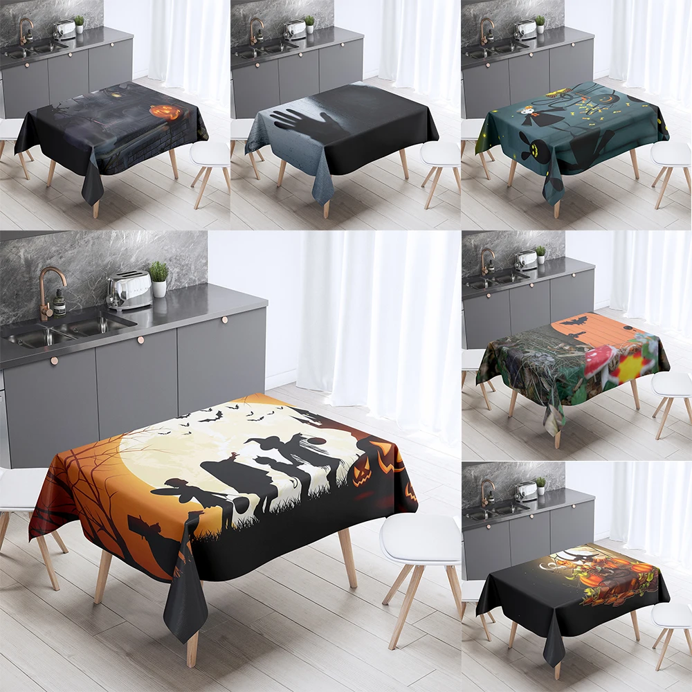 

Halloween horror pumpkin print tablecloth for home decoration gatherings rectangular anti fouling and dustproof tablecloth