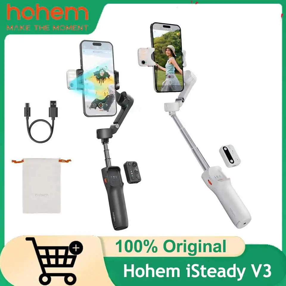 iSteady V3 Gimbal Stabilizer for Smartphone,3-Axis Phone Gimbal for Video Recording,Magnetic AI Tracker with Fill Light