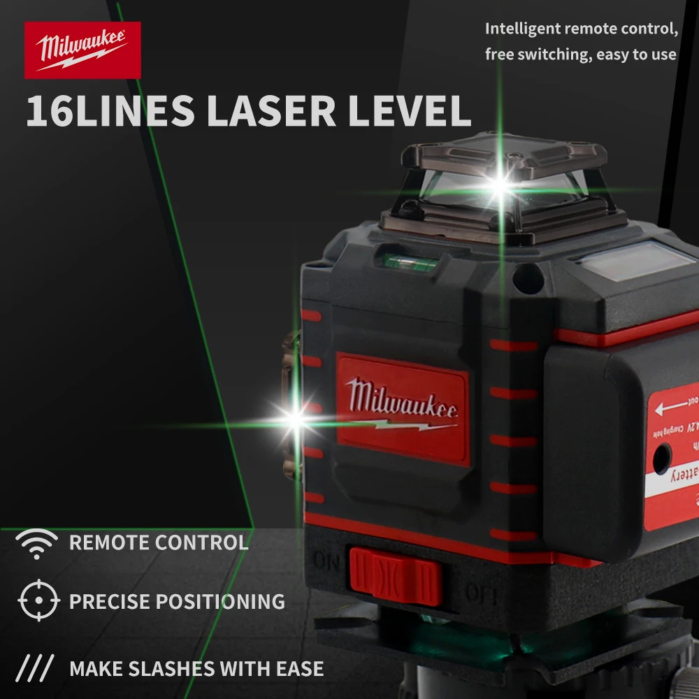 Milwaukee 4D 16 Lines Green Beam 360° Self-leveling Laser Levels Horizontal And Vertical Professional Laser Level Tool 2