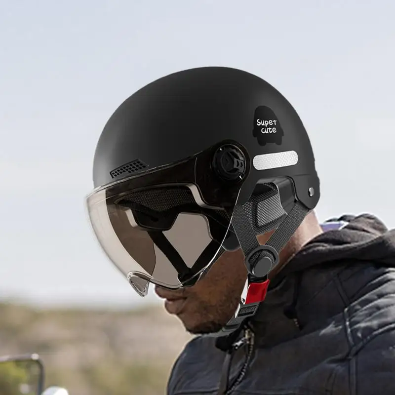 Bicycle Safety Helmet 3C Certified Electric Vehicle Helmet Unisex Battery Vehicle Helmet Motorcycle Riding Half Helmet 5