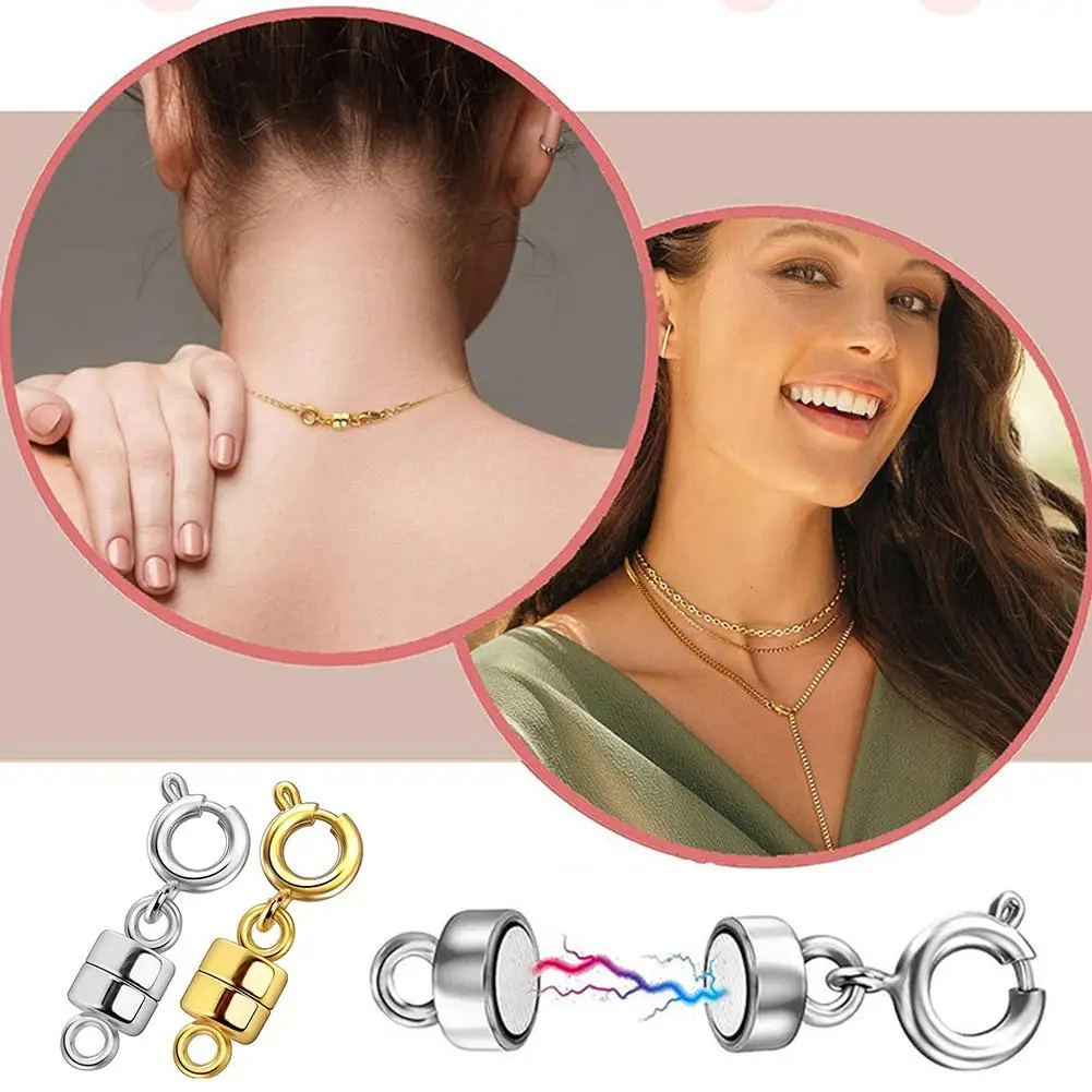 Magnetic Closure Small Gold Chain Link Necklace main image 0