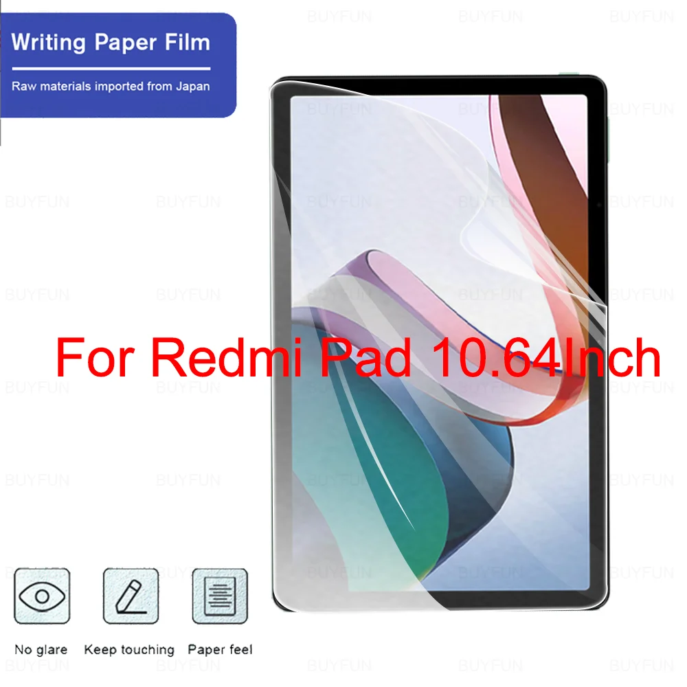 Per Xiaomi Redmi Pad 10.61 Pollici Matte Drawing Screen Protector Per Mi Pad Redmipad 2022 Full Cover Soft Pet Writing Tablet Film