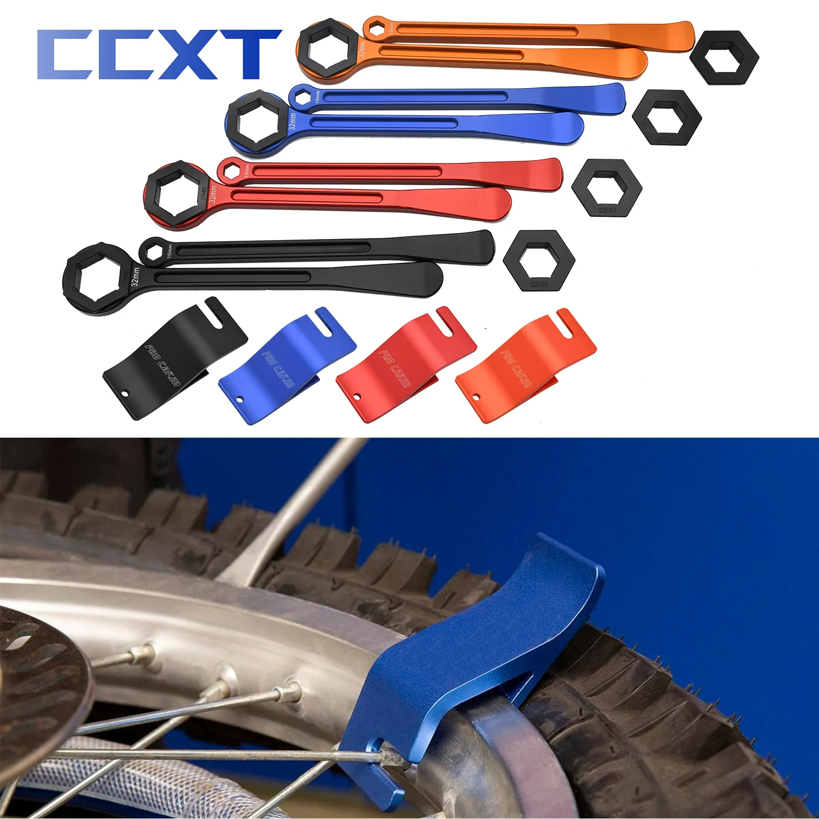 Universal Aluminum Bead Buddy Tire Repair 32mm 27mm 22mm 13mm 10mm Tire Lever Wrench Tool For KTM Honda Suzuki Kawasaki Yamaha