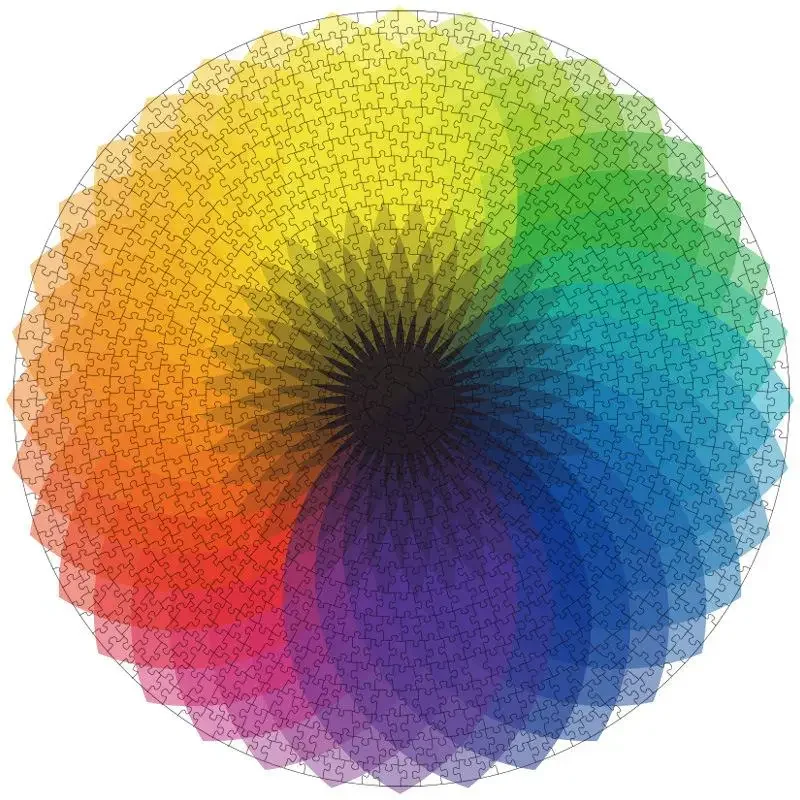 65CM Round Puzzle 1000 Pieces Kid 3D Earth Moon Constellation Rainbow Paper Assemble Jigsaw Puzzle Games Education Toy For Adult 3