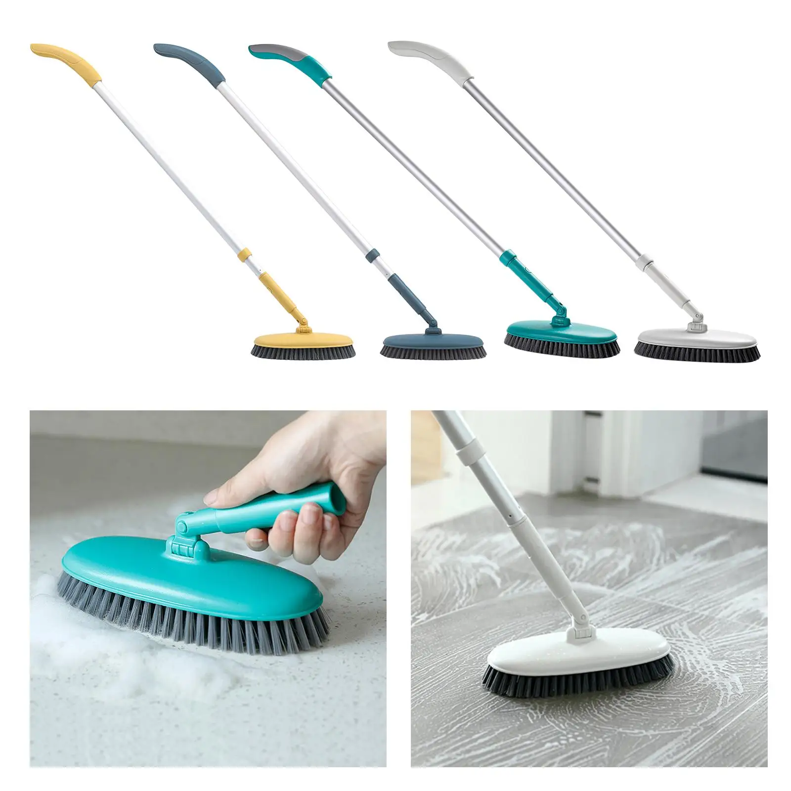 Floor Scrub Brush with Long Handle Scrubber for Swimming Pool Patio Garages