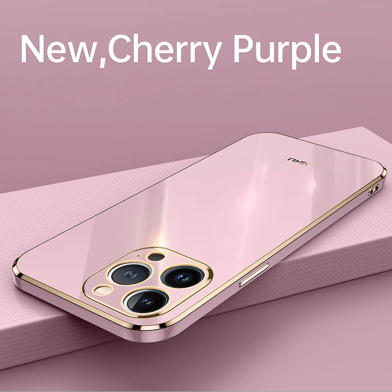 Elegant Solid Color Plating Phone Case with 6D Design