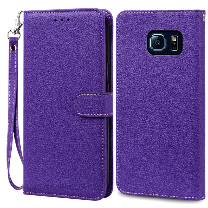 Luxurious Leather Flip Wallet Case for Samsung Galaxy S6 Series - Premium Protection and Style