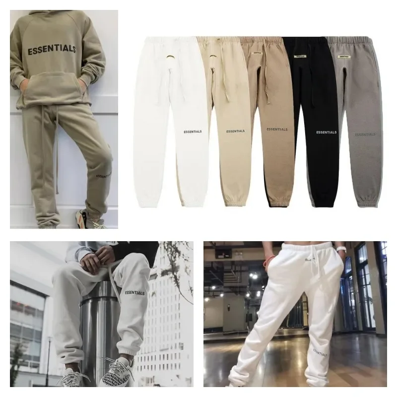 

ESSENTIALS Trendy Men Casual Plush Sanitary Pants Brand Designer New Double Line Reflective Oversized High Street Women's Pants