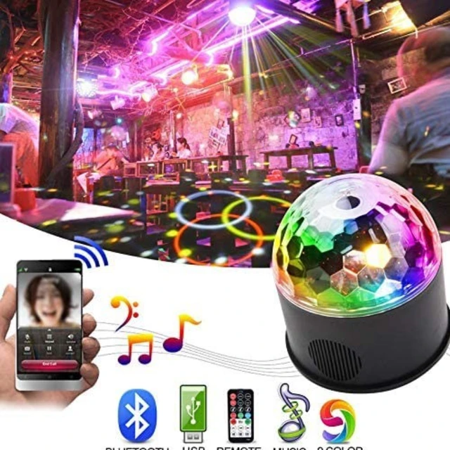 USB Mobile APP Music Colorful Magic Ball Remote Control 9 Color Mp3 Crystal  Magic Ball Stage Light Atmosphere Light - AliExpress