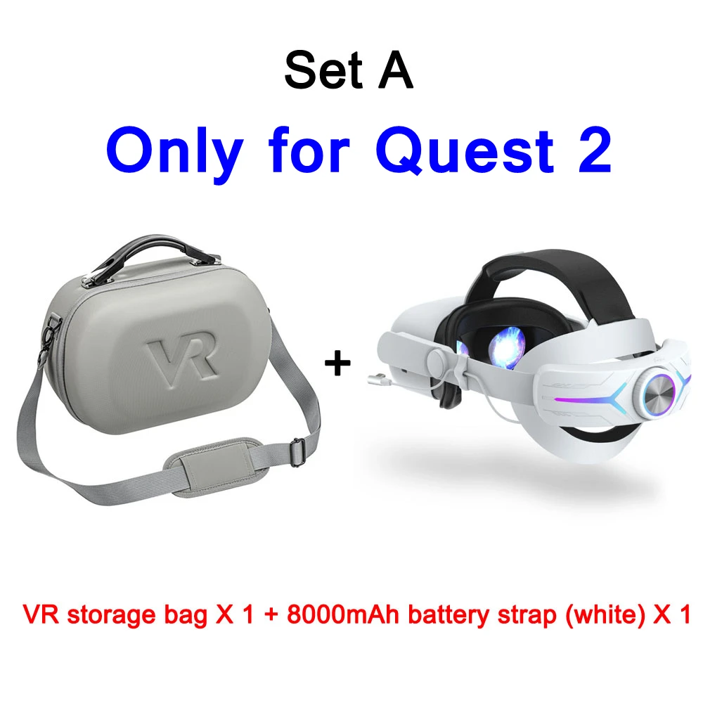 Yinke Funda de transporte para auriculares Meta Quest 3/Oculus Quest 2/Pico  4 VR con correa y accesorios Elite, funda de viaje portátil, funda