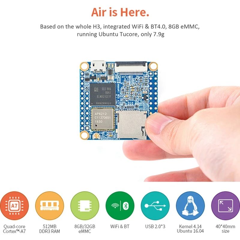 Nanopi NEO Air Allwinner H3 Iot   , Wifi   