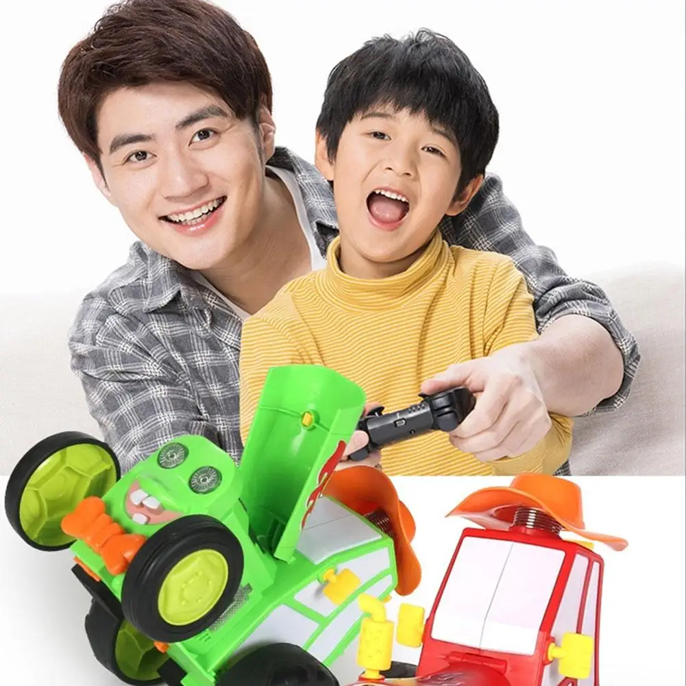 Crazy Jumping Car Remote Control Tumbling Electric Tractor Rotating LED Light Dancing Cool Stunt Car Children Christmas Toy Boy 4
