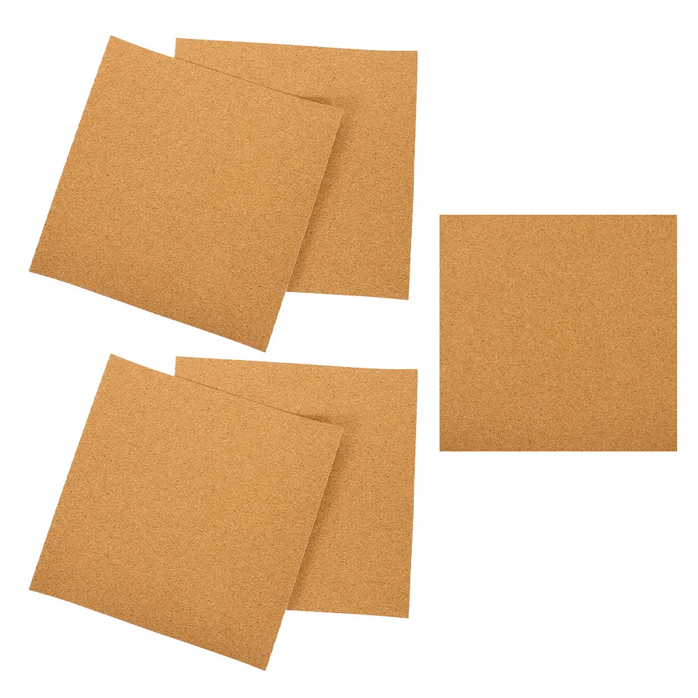 5Pcs 300x300x2mm 접착성 코르크 타일 소음 감소 열 절연 게시판 사무실 홈용 벽걸이형 코르크보드