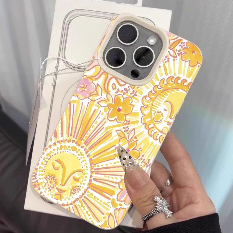 Charming Sun Face Pattern Soft Phone Case – Durable & Stylish Cover