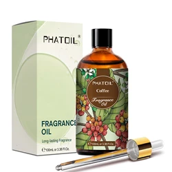 PHATOIL Fragrance Oil Collection - Coconut, Vanilla, Sea Breeze, Fresh Linen & White Musk Scents (100ml) - 100ml (Coffee)