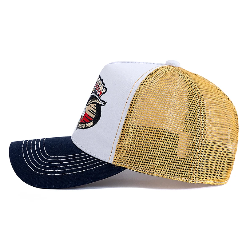 Unisex Summer Fishing Cap Breathable Mesh Trucker Hat with Big Eagle Embroidery Men Women Snapback Outdoor Fishing Hat