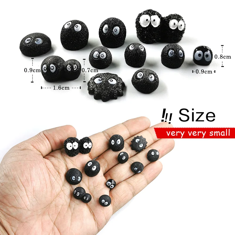 Luminous Briquettes Elfs Black Ball Sprite Duck Figurine Home Decor Glowing Miniature Fairy Garden Decoration Accessories Miniature Figurines