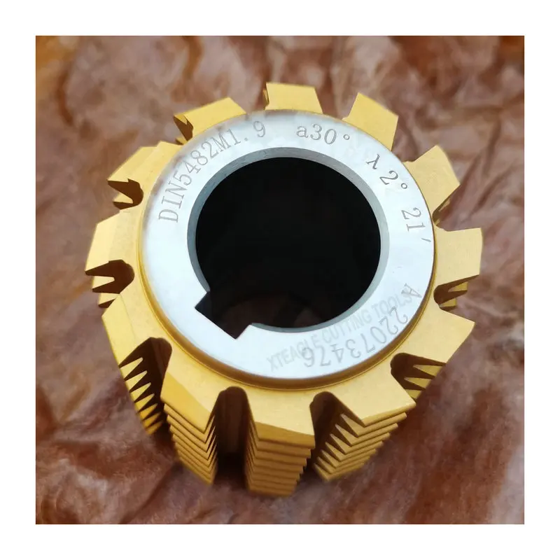 DIN5482 Standard Module1.9 22mm Hole HSS Involute Spline Gear Hob Cutter M1.9 PA30 degree, Customized