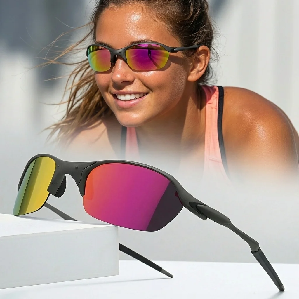 남성 여성을위한 UV400 편광 선글라스 타원형 림 아연 합금 프레임 수지 렌즈..