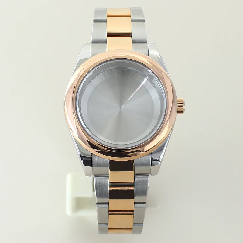 High-Quality 36mm/39mm Steel Watch Case with Sapphire Glass Bracelet